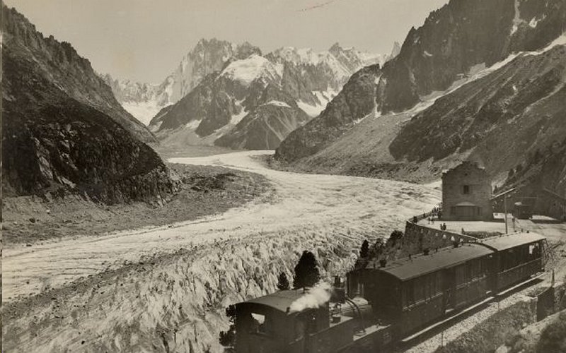 ледник Mer de glace в 1949