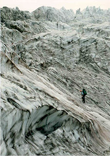 преодоление нижней ступени ледопада ледника Айлама